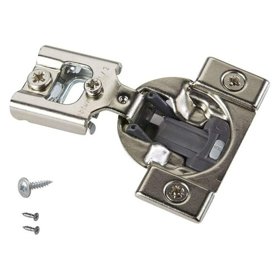 38N355B.08 Hinges - Soft Close, 105 Degree, 1/2 Overlay, Screw-On (4 Pack) - Compact OTION Hinges for Kitchen Cabinets