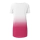 thumbnail image 5 of Mujeres de Manga Larga Superior, Estampado Corto Delantero Larga Espalda Raglan Cuello en V Camiseta de Manga Corta, Casual, 5 of 9