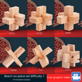 thumbnail image 4 of Regalos educativos para niños, cerradura de mortaja y espiga Kongming, cerradura Luban, juego completo de juguetes de regalo de madera de un año de antigüedad, gran nostalgia, 4 of 5