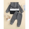 thumbnail image 3 of Inevnen Toddler Baby Boy Clothes Fall Winter Outfits Color Block Hoodie Sweatshirt Tops Jogger Pants Set, 3 of 8
