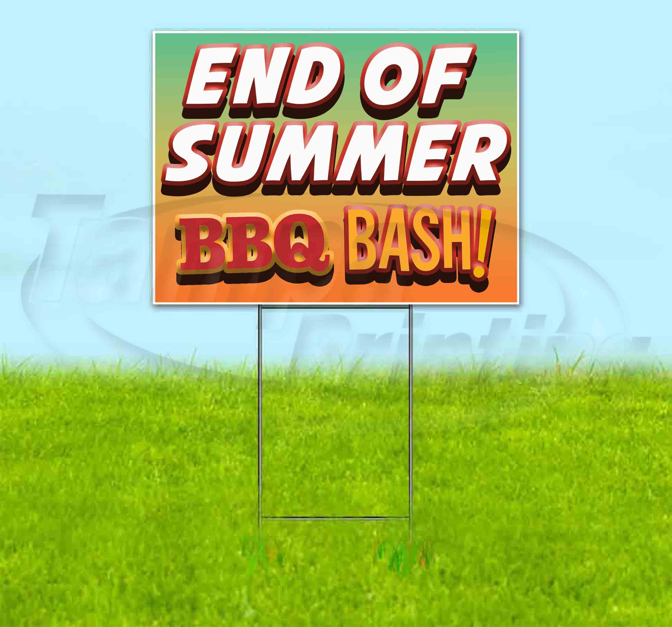 END OF SUMMER BBQ BASH (18" x 24") Yard Sign, Quantity ...