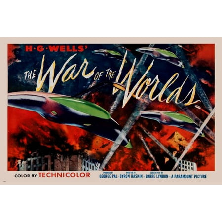 Hg Wells' War Of The Worlds Movie Poster Classic Sci-Fi Lights Space