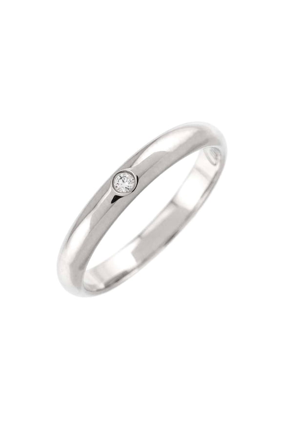 Pre-Owned Cartier 1895 Classic #46 Ring with 1 Diamond, Platinum, 2.6mm Wide.