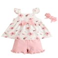 thumbnail image 1 of Toddler Baby Girl Halter Ruffle Crop Top Vest Tank Tee Short Pants, 1 of 6