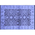 thumbnail image 1 of Ahgly Company Machine Washable Indoor Rectangle Oriental Blue Industrial Area Rugs, 2' x 5', 1 of 4