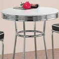 thumbnail image 4 of Bowery Hill Table de Pub Rond de 30 Pouces en Blanc et Chrome, 4 of 5