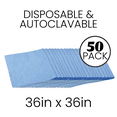 thumbnail image 3 of Autoclave CSR Sterilization Wrap, 36” x 36”, 50 Pack, Breathable, Liquid Repellent, Disposable Sterile Pads for Medical, Blue, 3 of 4