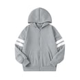 thumbnail image 2 of Amidoa Girls Graphic Hoodies Zip Up Hooded Sweatshirt Kids Cute Casual Long Sleeve Fall Winter ClothesGray Size 5-6 Years, 2 of 7