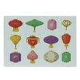 thumbnail image 1 of Lantern Cutting Board, Chinese Celebration Culture Far East New Year Cartoon Style Festival Tassels, Decorative Tempered Glass Cutting and Serving Board, Small Size, Multicolor, by Ambesonne, 1 of 1