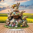 thumbnail image 5 of Easter Bunny Decorations for The Home,Easter Bunny Table Top Sign Easter Bunny Egg for Table,2d Tiered Tray Decoration,Spring Centerpiece Ornament for Home Dining Or Coffee,Bunny Tabletop Decor, 5 of 9