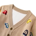 thumbnail image 4 of URMAGIC Toddler Boys Cartoon Trucks Long Sleeve Button Cardigan Sweater Coat(2-7T), 4 of 7