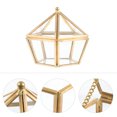 thumbnail image 3 of Dalidasy Golden Glass Jewelry Keepsake Box Pyramid Shaped Vintage Glass Jewelry Organizer Vanity Lidded Box Accent Decorative Box for Storage Trinket Rings Bracelet, 3 of 10