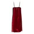 thumbnail image 4 of PEASKJP Womens Nightgown Dress Women Lingerie Satin Nightgown Silk Chemise Mini Slips V Neck Negligee Sleepwear with Adjustable Straps (Red,XXL), 4 of 5