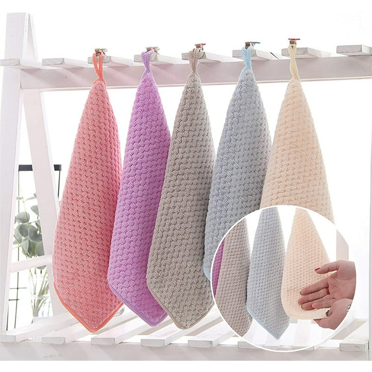 NEGJ Hand Towel With Hanging Loop Kitchen Hand Towels With Hanging Loop  Kids Towels Hand Kitchen Soft An 