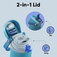 thumbnail image 3 of Botella de agua aislada con pajita – Encool botella de agua de acero inoxidable con tapa de botón, a prueba de fugas y sin BPA, mantiene el frío durante 24 horas para deportes, viajes, gimnasio (24 oz, 3 of 8