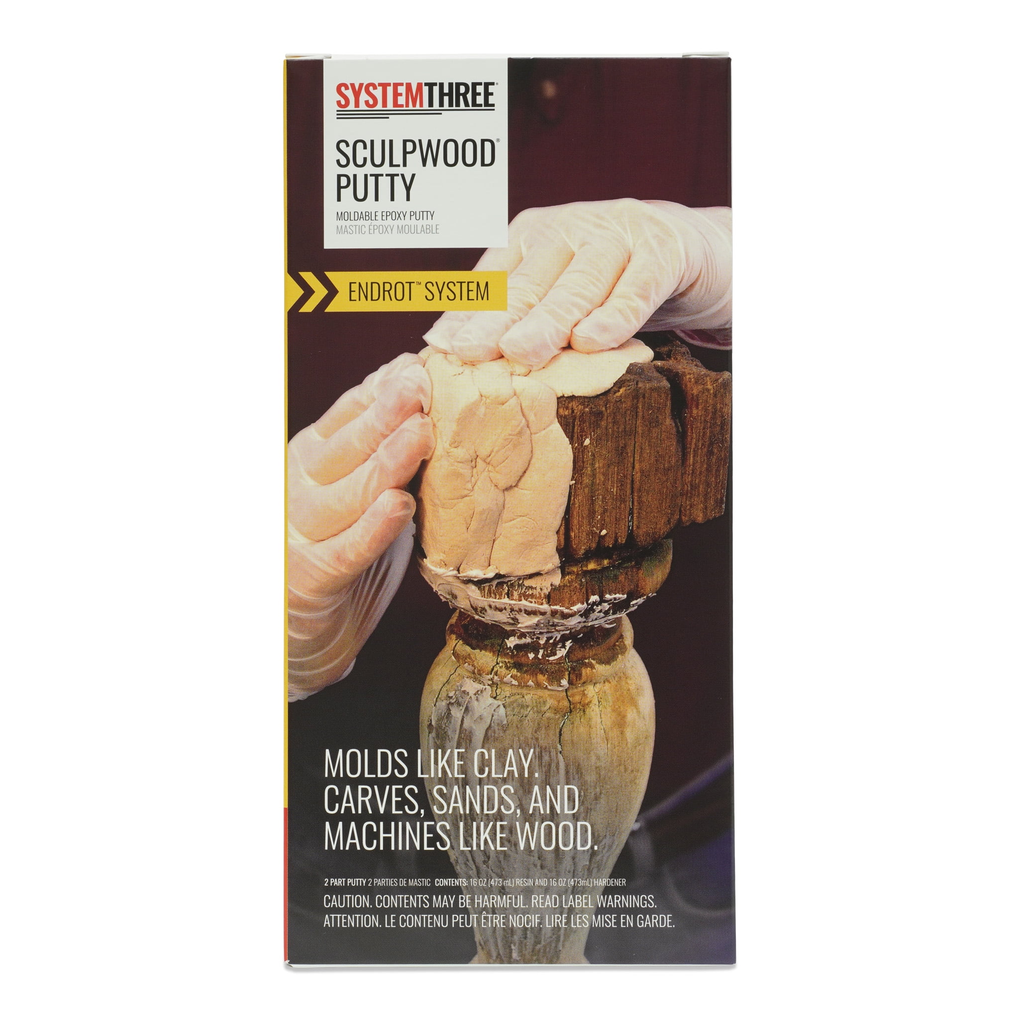System Three SculpWood Putty Epoxy Filler, Quart Kit