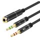 thumbnail image 2 of Cable de Sonido Splitter CUTICAT auxiliar AUX estéreo 0.3M Adaptador de división de auriculares, 2 of 6