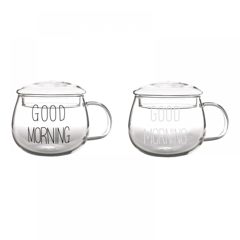 TINKER HeatResistant Letter Printed Glass With Handle, Milk Mug