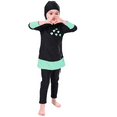 thumbnail image 3 of IBTOM CASTLE Girl Burkini Swimsuits Modest Muslim Islamic Long Sleeve Rash Guard Full Cover Top Skirted Swim Capris ​Swimwear Set 5-6 Years Black, 3 of 8