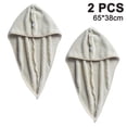 thumbnail image 1 of Hweilai 2 Pack Hair Drying Towel, Super Absorbent Microfiber Turban with Button Design for Drying Hair Quickly, 1 of 8
