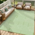 thumbnail image 2 of Lahome Decor 6’X9’ Rainbow Outdoor Rug for Patio,Beach Mats Waterproof, Camping Rug for Outside RV, Portable Plastic Straw Outdoor Area Rug for Backyard, Garden, Pool Deck,Green, 2 of 9