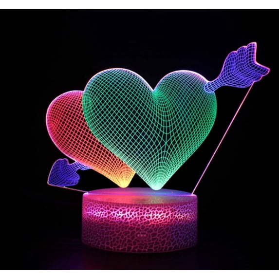 LINLIN 3D Illusion Lamp Night Light, 3D Visual Night Light Colorful Dynamic Touch Creative Gift lamp Bedside Lamp LED Table Lamp for Children and Adult