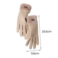 thumbnail image 3 of YAOBAMM Winter Cycling Gloves 1 Pair Winter Plush Touchscreen Gloves Thickened Windproof Cold Resistant Solid Color Five Fingers Waffle Pattern, 3 of 7