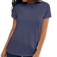 thumbnail image 6 of WTXUE Women'S T-Shirts Womens Short Sleeve Round Neck Shirts Summer Saving Top Basic Tee, Navy 3X-Large, 6 of 9
