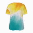 thumbnail image 4 of Wycnly Cute Tops for Women Gradient Print V-Neck Short Sleeve T shirts Summer Loose Fit Breathable Ladies Fashion Quarter Zip Pullover Blouses Yellow l, 4 of 5