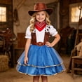 thumbnail image 5 of mgoYE Girls Western Cowgirl Outfits with Kids Halloween Outfit, Dress Up Party Outfit, 5 of 6
