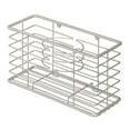 thumbnail image 6 of mDesign Steel Metal Wall Mount Hair Dryer Storage Organizer Basket Holder, Satin, 6 of 6