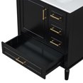 thumbnail image 6 of VISWILD 30" Black Bathroom Vanity Set with Sink, Soft Close Doors & Gold Handles, Traditional Floor Standing for Small Bathrooms，30" * 18.3" * 34", 6 of 14