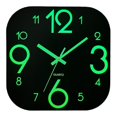 thumbnail image 3 of Reloj de pared moderno de 30 cm, de madera, silencioso, decorativo, con luz nocturna y pilas. Números grandes marrones, 3 of 9