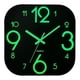 thumbnail image 3 of Reloj de pared silencioso BLESIY luminoso decorativo Cuadrado para cocina Números grandes marrones, 3 of 8