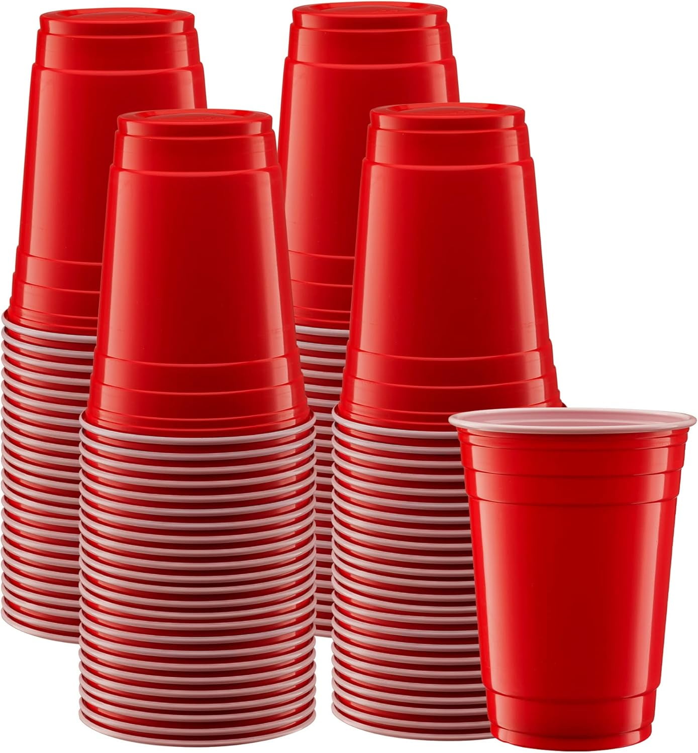 KS Heavy-Duty Red Cup Chinet 18 oz Plastic Cup, Red, 240-count