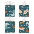 thumbnail image 2 of KLL Dogs Print Tissue Box Cover,Leather Tissue Holder Square Facial Tissue Case Facial Paper Organizer Dispenser for Bathroom, Vanity Countertop, 2 of 7
