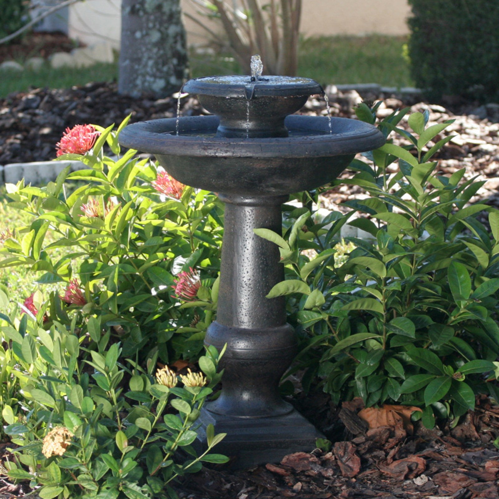Smart Solar Chatsworth 2-Tier Solar-On-Demand Outdoor Fountain by
