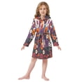thumbnail image 6 of FORMRS Niños Bathrobe Unisex Hooded Robe Soft Plush Pajamas Sleepwear, Size 10-12T, Purple Flowers, 6 of 7