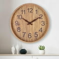 thumbnail image 4 of 12" Wall Clock Minimalism Round Dinner Decor Ornament (Dark Wood), 4 of 6