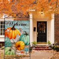 thumbnail image 6 of Welcome Fall Pumpkin Small Decorative Garden Flag, Autumn Beach Coastal Coral Leaves Yard Lawn Outside Decor, Thanksgiving Nautical Crab Starfish Outdoor Home Decoration Double Sided 12 x 18, 6 of 6