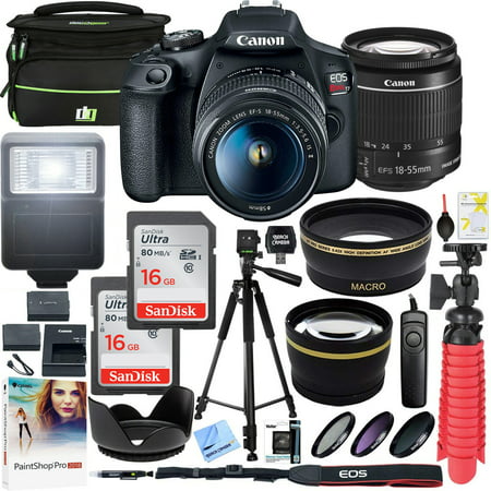 Canon EOS Rebel T7 DSLR Camera with EF-S 18-55mm f/3.5-5.6 IS II Lens Plus Double Battery Tripod Cleaning Kit and Deco Gear Deluxe Case Accessory (Best Prosumer Dslr Camera)