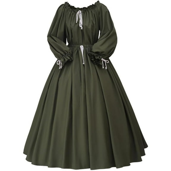 Victorian Edwardian Shirt Dress Set Women Renaissance Dress Medieval Vintage Ball Gown Theater Costume