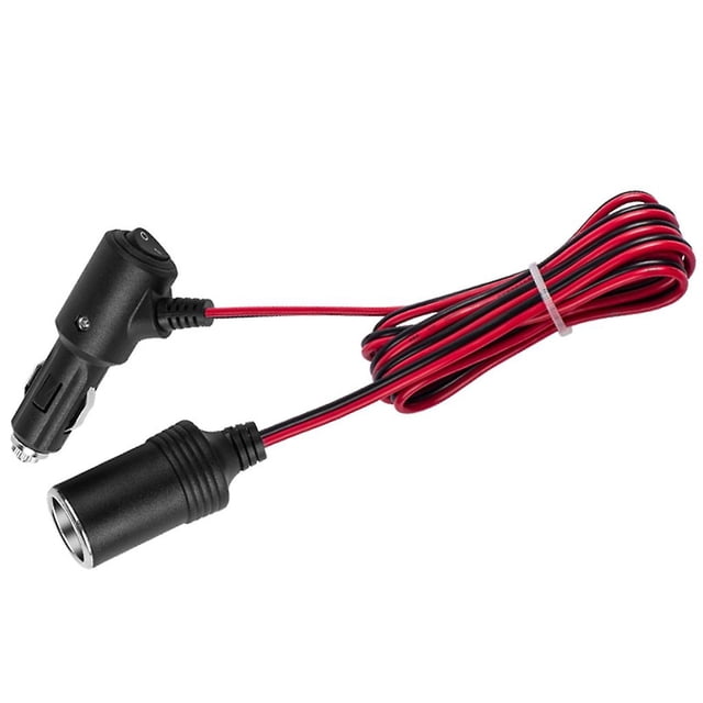 Cable de extensión para encendedor de coche, 12 V/24 V, con botón de encendido y apagado, 3 m