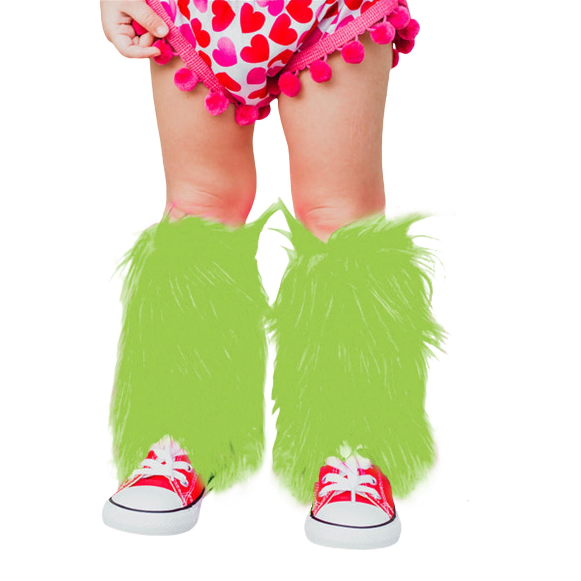 Faithtur Girl's Faux Fur Leg Warmers Solid Color Soft Cozy Fuzzy Boot Cuff Cover Party Costumes