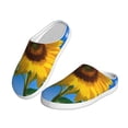thumbnail image 2 of Lsque Blue Sky Sunflower Pattern Womens Comfort Cotton on Scuff With Memory Foam and Anti-skid Sole Slipper-39/40, 2 of 7