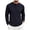 Navy, variant on Linfrsh Top for Men Men's Ribbed Henley Shirt Short Sleeve Slim Fit Muscle Shirt Fitted Cotton Casual Long Sleeve