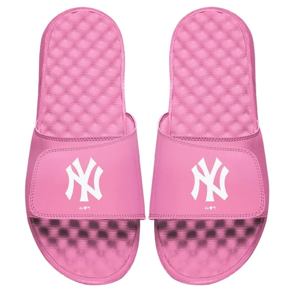 Women's ISlide Pink New York Yankees Primary Logo Slide Sandals