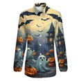 thumbnail image 3 of Blouses Women Halloween Spooky Ghosts Shirt Autumn Long Sleeve Lapel Tops, 3 of 6