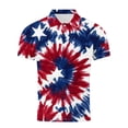 thumbnail image 5 of UVEASISHA Men's American Flag Polos Shirt Patriotic Performance Golf Shirts 4th of July Stars Stripes Print Short Sleeve Tee Shirts Dark Blue 4XL, 5 of 6