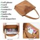 thumbnail image 4 of Canvas Tote Bag for Women,Casual Shoulder Work Bag, Big Capacity Shopping Handbags with Interior Pocket(Brown), 4 of 4